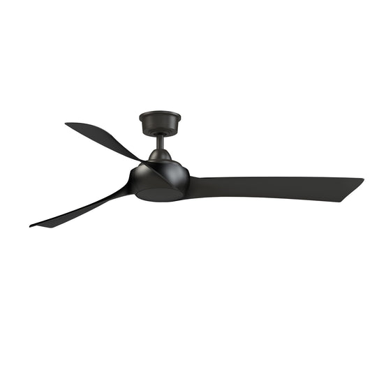 Fanimation Wrap Custom 60in 3-Blade Ceiling Fan | Dark Bronze and Black Composite | Covered Patio & Bedroom | Model FPD8530DZ-60BL