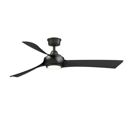 Fanimation Wrap Custom 60in 3-Blade Ceiling Fan with LED Light | Dark Bronze and Black Composite | Covered Patio & Bedroom | Model FPD8530DZ-60BL-LK