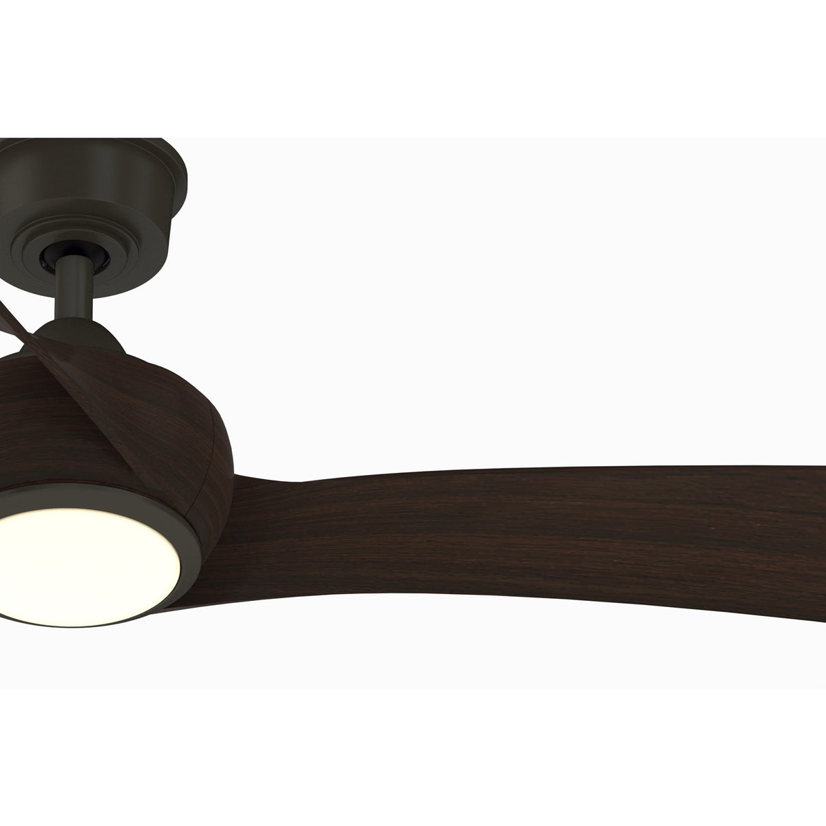 Fanimation Wrap Custom 60in 3-Blade DC Ceiling Fan with Light | Dark Bronze and Dark Walnut Composite | Covered Patio | Model FPD8530DZ-60DWA-LK