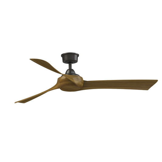 Fanimation Wrap Custom 60in 3-Blade DC Ceiling Fan | Dark Bronze and Koa Composite | Covered Patio & Bedroom | Model FPD8530DZ-60K