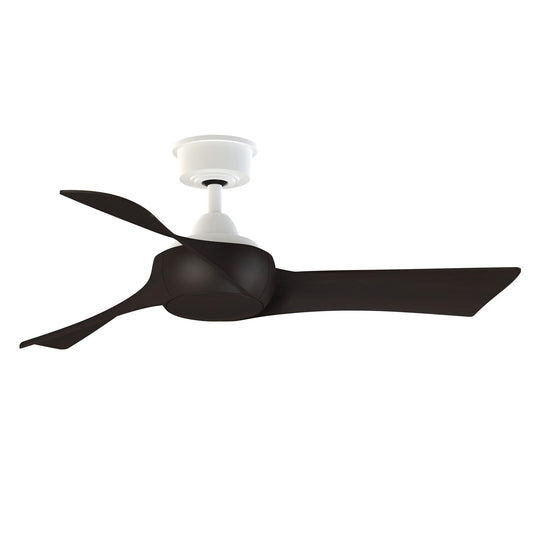 Fanimation Wrap Custom 44in 3-Blade Smart Ceiling Fan | Modern Matte White and Dark Walnut Composite | Covered Patio | Model FPD8530MW-44DWA