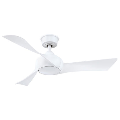 Fanimation Wrap Custom 44in 3-Blade Ceiling Fan | Matte White and Matte White Composite | Covered Patio & Bedroom | Model FPD8530MW-44MW