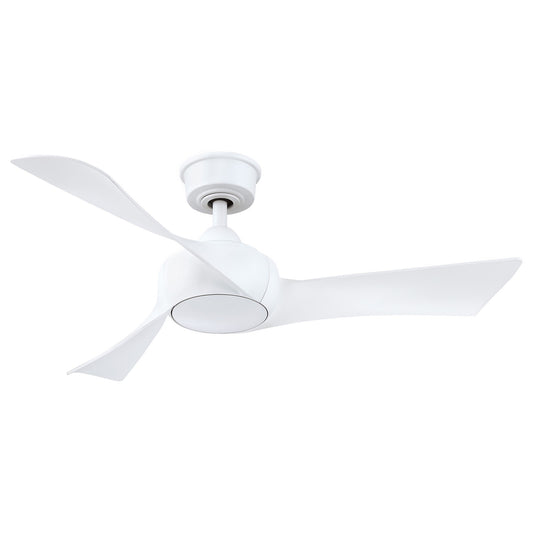 Fanimation Wrap Custom 44in 3-Blade Ceiling Fan | Matte White and Matte White Composite | Covered Patio & Bedroom | Model FPD8530MW-44MW