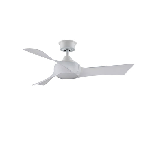 Fanimation Wrap Custom 44in 3-Blade Ceiling Fan | Matte White and White Washed Composite | Covered Patio & Indoor Rooms | Model FPD8530MW-44WW