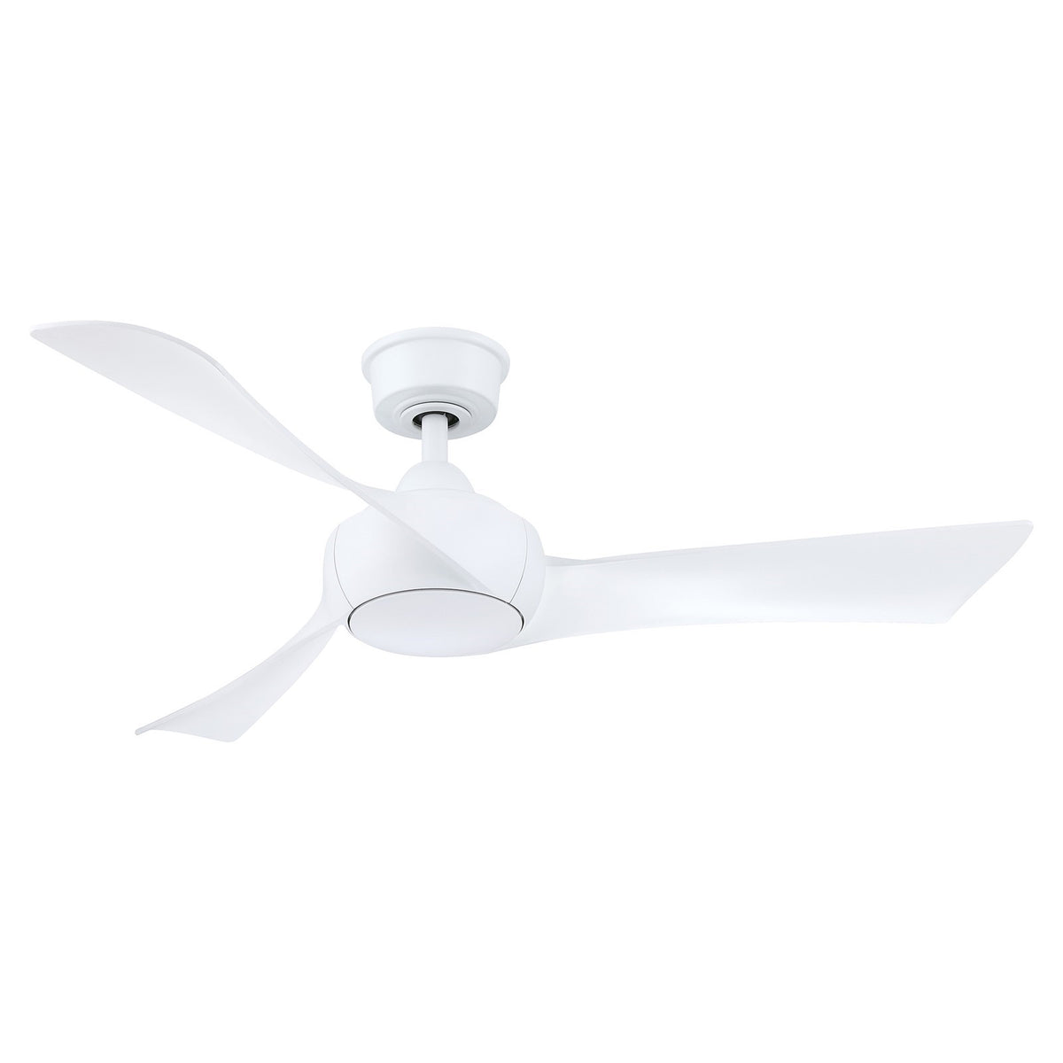 Fanimation Wrap Custom 48in 3-Blade Smart Ceiling Fan | Matte White and Matte White Composite | Covered Patio & Bedroom | Model FPD8530MW-48MW