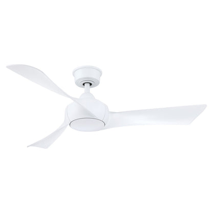 Fanimation Wrap Custom 48in 3-Blade Smart Ceiling Fan | Matte White and Matte White Composite | Covered Patio & Bedroom | Model FPD8530MW-48MW