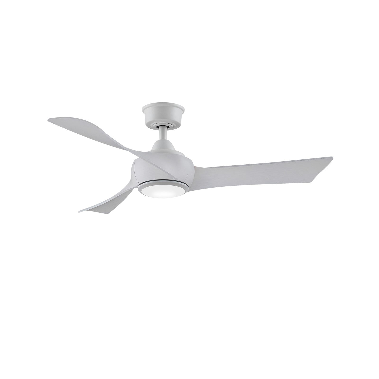 Fanimation Wrap Custom 48in 3-Blade Smart Ceiling Fan with LED Light | Matte White and Matte White Composite | Covered | Model FPD8530MW-48MW-LK