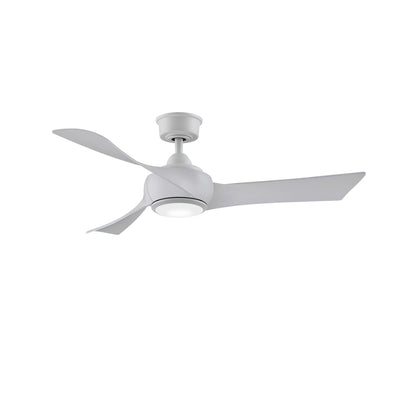 Fanimation Wrap Custom 48in 3-Blade Smart Ceiling Fan with LED Light | Matte White and Matte White Composite | Covered | Model FPD8530MW-48MW-LK