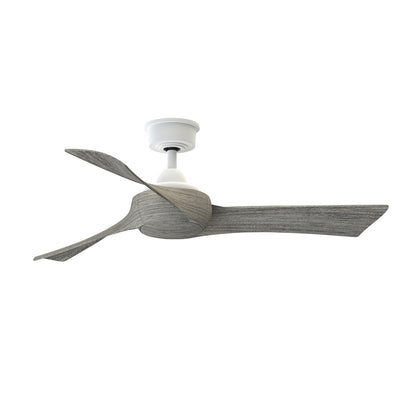 Fanimation Wrap Custom 48in 3-Blade Smart Ceiling Fan | Matte White and Weathered Wood Composite Blades | Covered Patio | Model FPD8530MW-48WE