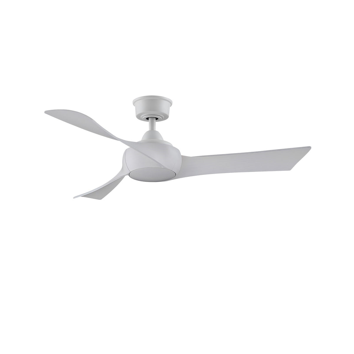 Fanimation Wrap Custom 48in 3-Blade Smart Ceiling Fan | Matte White and White Washed Composite | Covered Patio & Bedroom | Model FPD8530MW-48WW
