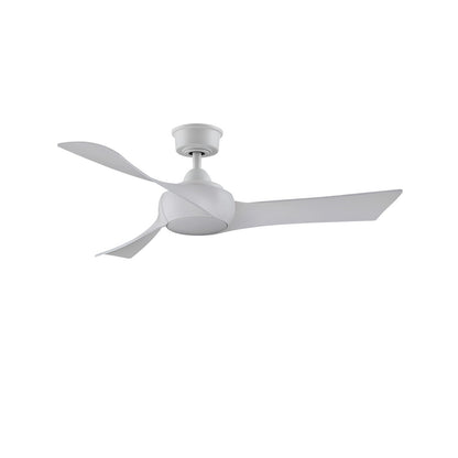 Fanimation Wrap Custom 48in 3-Blade Smart Ceiling Fan | Matte White and White Washed Composite | Covered Patio & Bedroom | Model FPD8530MW-48WW