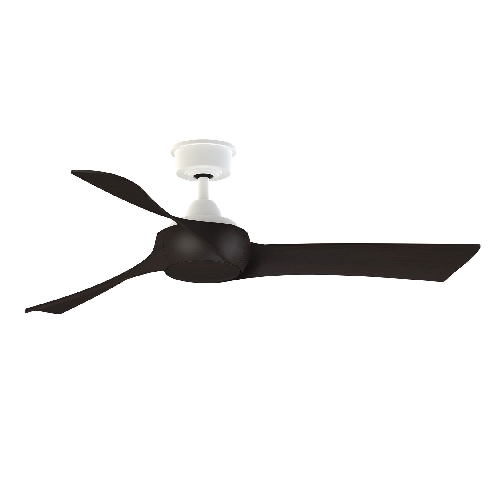 Fanimation Wrap Custom 52in 3-Blade Smart Ceiling Fan | Matte White and Dark Walnut Composite | Covered Patio & Bedroom | Model FPD8530MW-52DWA
