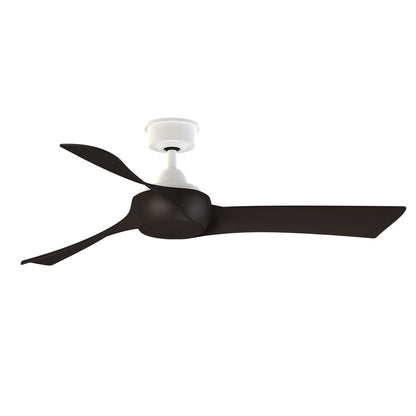 Fanimation Wrap Custom 52in 3-Blade Smart Ceiling Fan | Matte White and Dark Walnut Composite | Covered Patio & Bedroom | Model FPD8530MW-52DWA