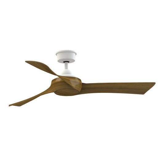 Fanimation Wrap Custom 52in Smart Ceiling Fan | Matte White and Koa Composite Blades | Covered Patio & Bedroom | Model FPD8530MW-52K