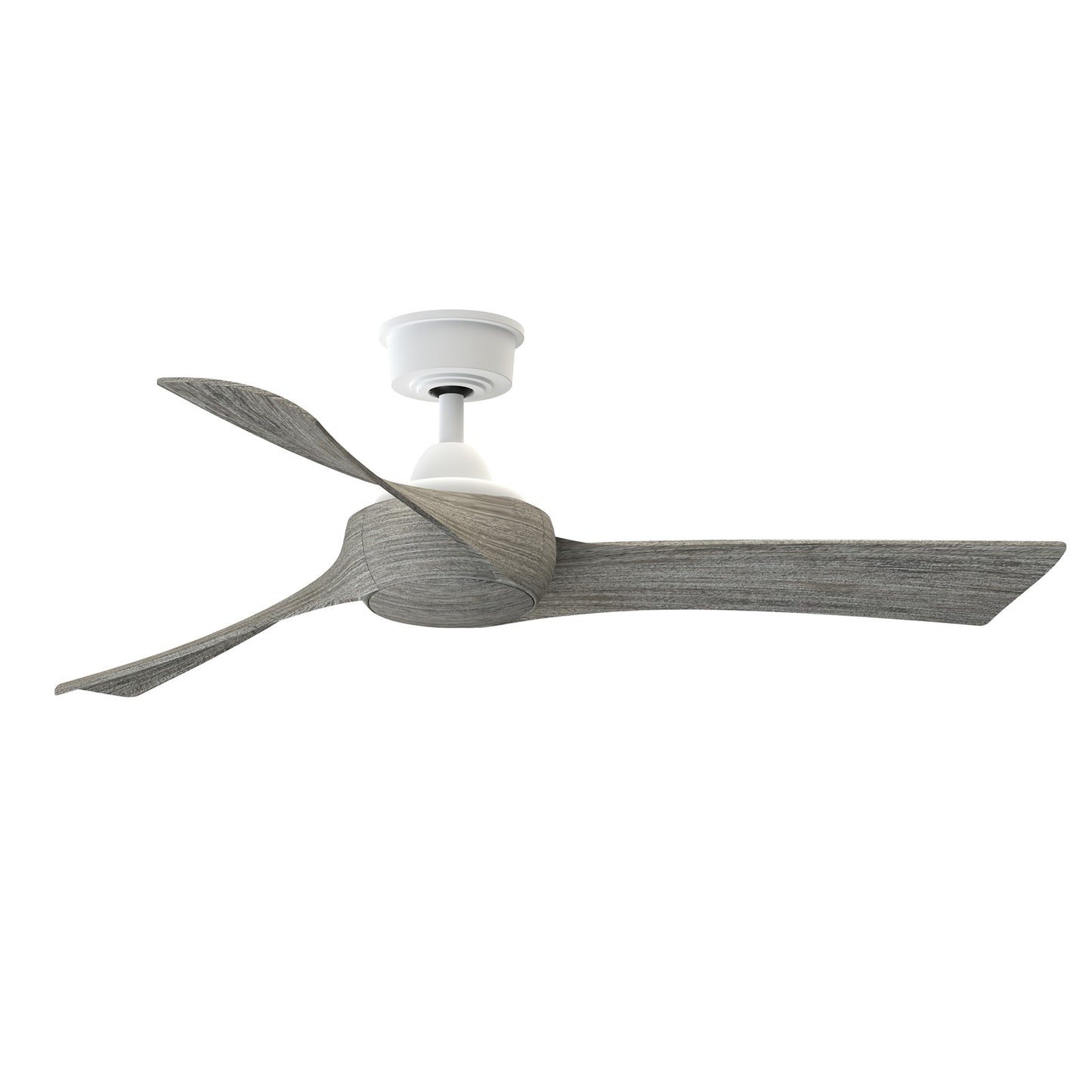 Fanimation Wrap Custom 52in Ceiling Fan | Contemporary Matte White and Weathered Wood Composite Blades | Covered Patio & Porch | Model FPD8530MW-52WE