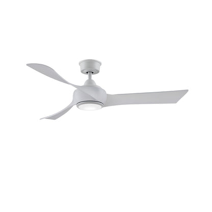 Fanimation Wrap Custom 52in 1-Light Ceiling Fan | Matte White and White Washed Composite Blades | Covered Patio & Bedroom | Model FPD8530MW-52WW-LK