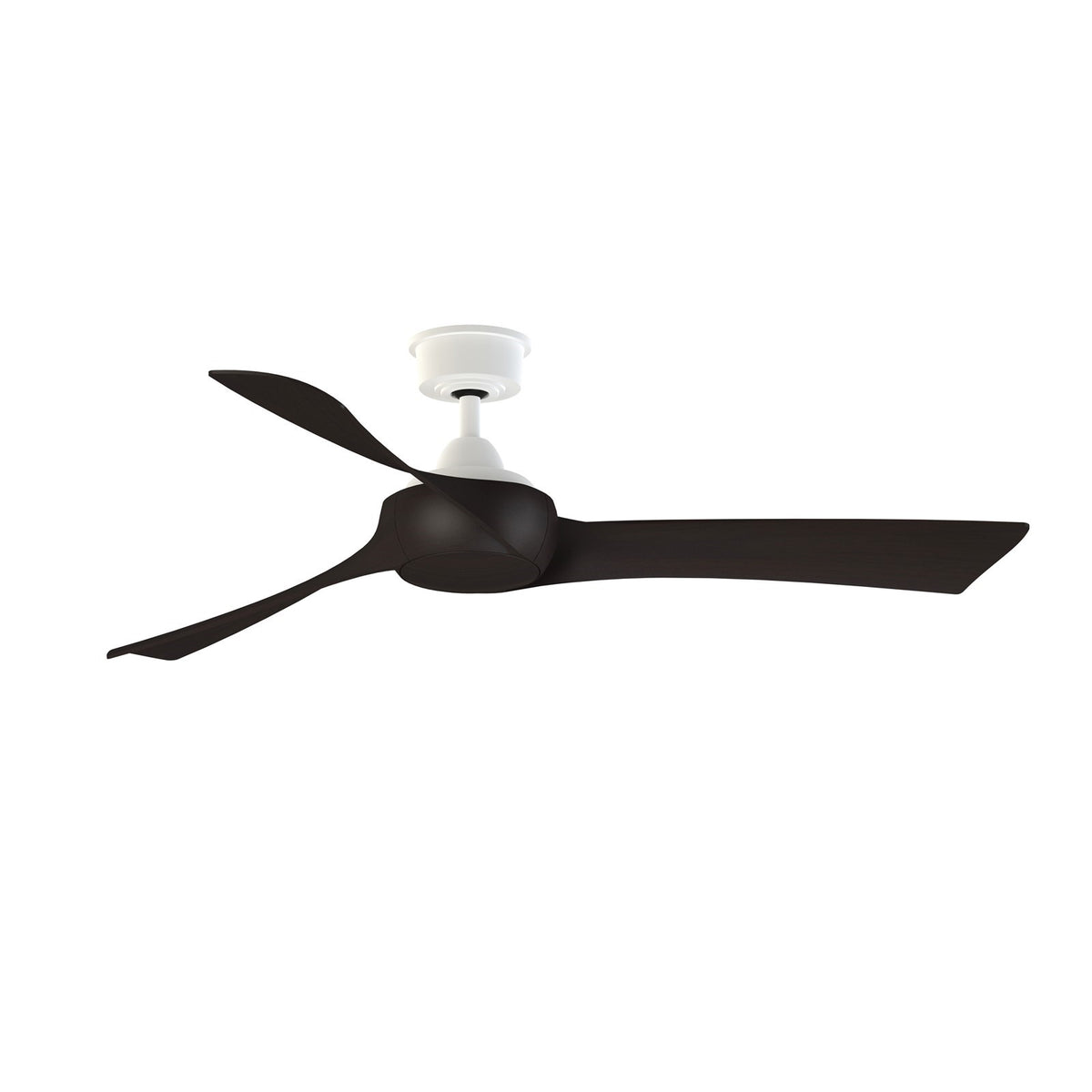 Fanimation Wrap Custom 56in Ceiling Fan | Matte White and Dark Walnut Composite Blades | Covered Patio & Bedroom | Model FPD8530MW-56DWA