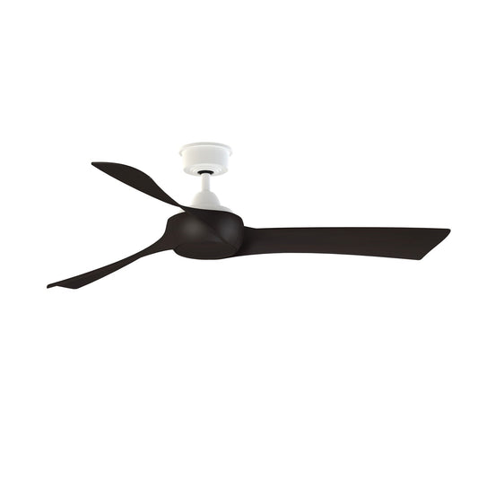 Fanimation Wrap Custom 56in Ceiling Fan | Matte White and Dark Walnut Composite Blades | Covered Patio & Bedroom | Model FPD8530MW-56DWA
