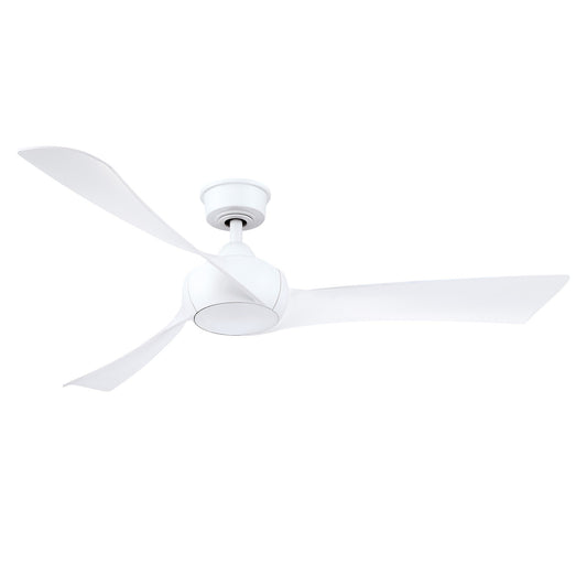 Fanimation Wrap Custom 56in Ceiling Fan | Matte White and Matte White Composite Blades | Covered Patio & Bedroom | Model FPD8530MW-56MW