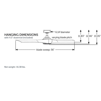 Fanimation Wrap Custom 56in Ceiling Fan | Matte White and Matte White Composite Blades | Covered Patio & Bedroom | Model FPD8530MW-56MW