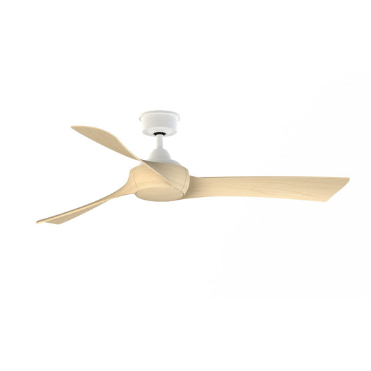 Fanimation Wrap Custom 56in Ceiling Fan | Matte White and Natural Composite Blades | Covered Patio & Sunroom | Model FPD8530MW-56N
