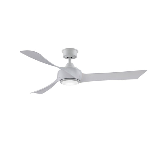Fanimation Wrap Custom 56in 3-Blade Smart Ceiling Fan | Matte White and White Washed Composite | Covered Patio & Bedroom | Model FPD8530MW-56WW-LK
