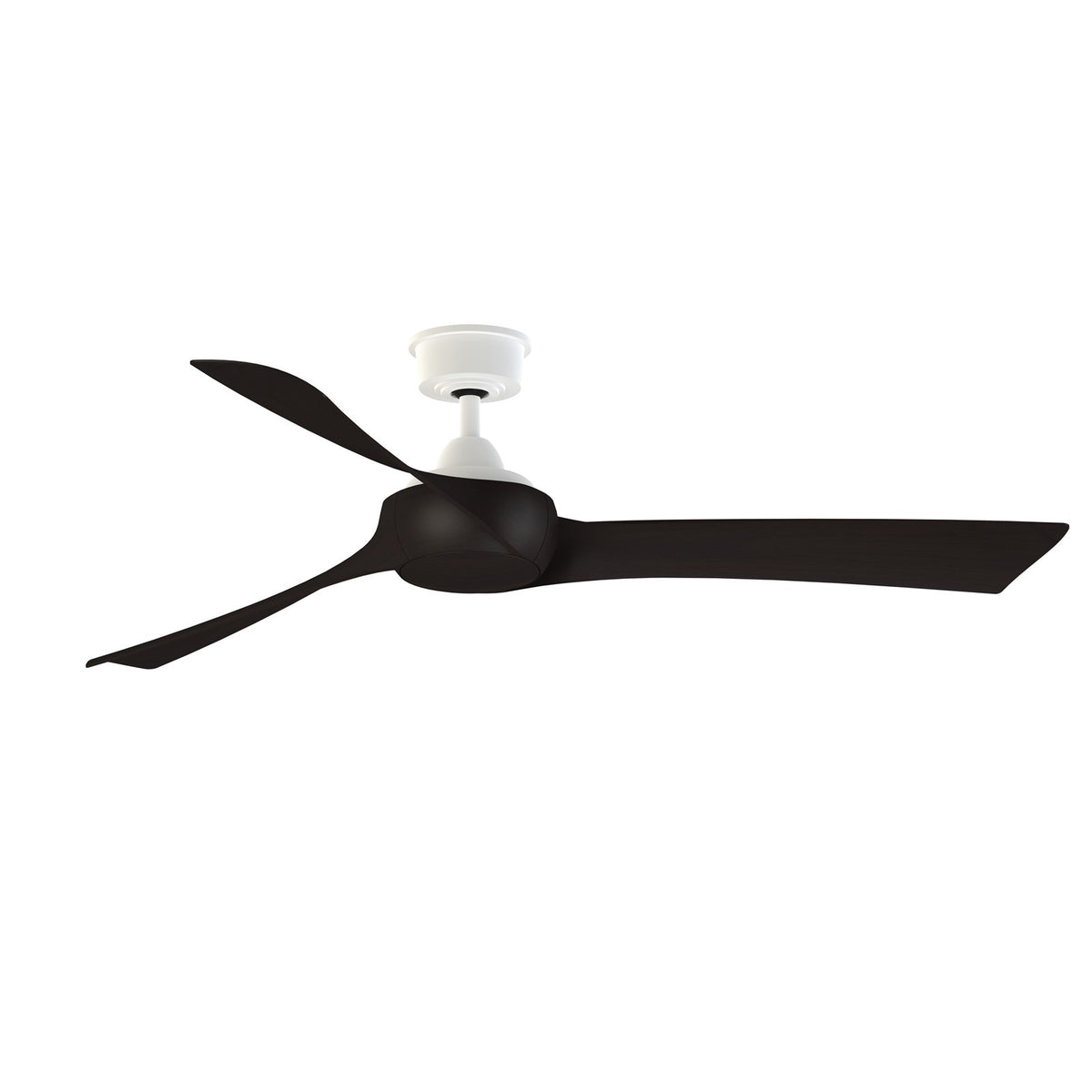 Fanimation Wrap Custom 60in 3-Blade Smart Ceiling Fan | Matte White and Dark Walnut Composite | Covered Patio & Bedroom | Model FPD8530MW-60DWA