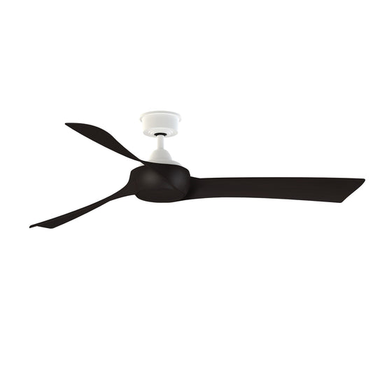 Fanimation Wrap Custom 60in 3-Blade Smart Ceiling Fan | Matte White and Dark Walnut Composite | Covered Patio & Bedroom | Model FPD8530MW-60DWA