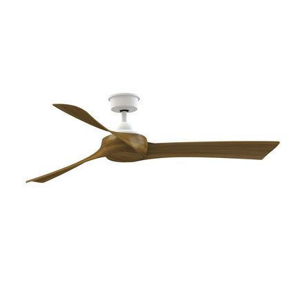 Fanimation Wrap Custom 60in Smart Ceiling Fan | Matte White and Koa Composite Blades | Covered Patio & Living Room | Model FPD8530MW-60K
