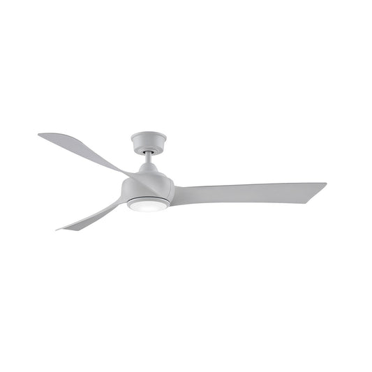 Fanimation Wrap Custom 60in 1-Light Ceiling Fan | Matte White and White Washed Composite Blades | Covered Patio & Sunroom | Model FPD8530MW-60WW-LK