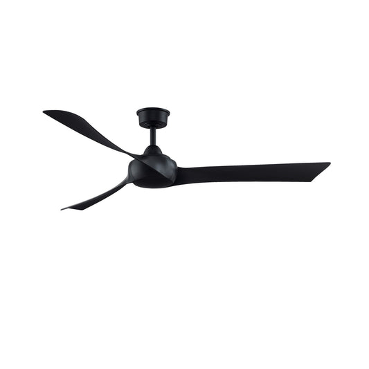 Fanimation Wrap Custom 64in Ceiling Fan | Black and Black Composite Blades | Covered Patio & Sunroom | 60 x 60 x 15.96 in | Model FPD8531BL-64BL