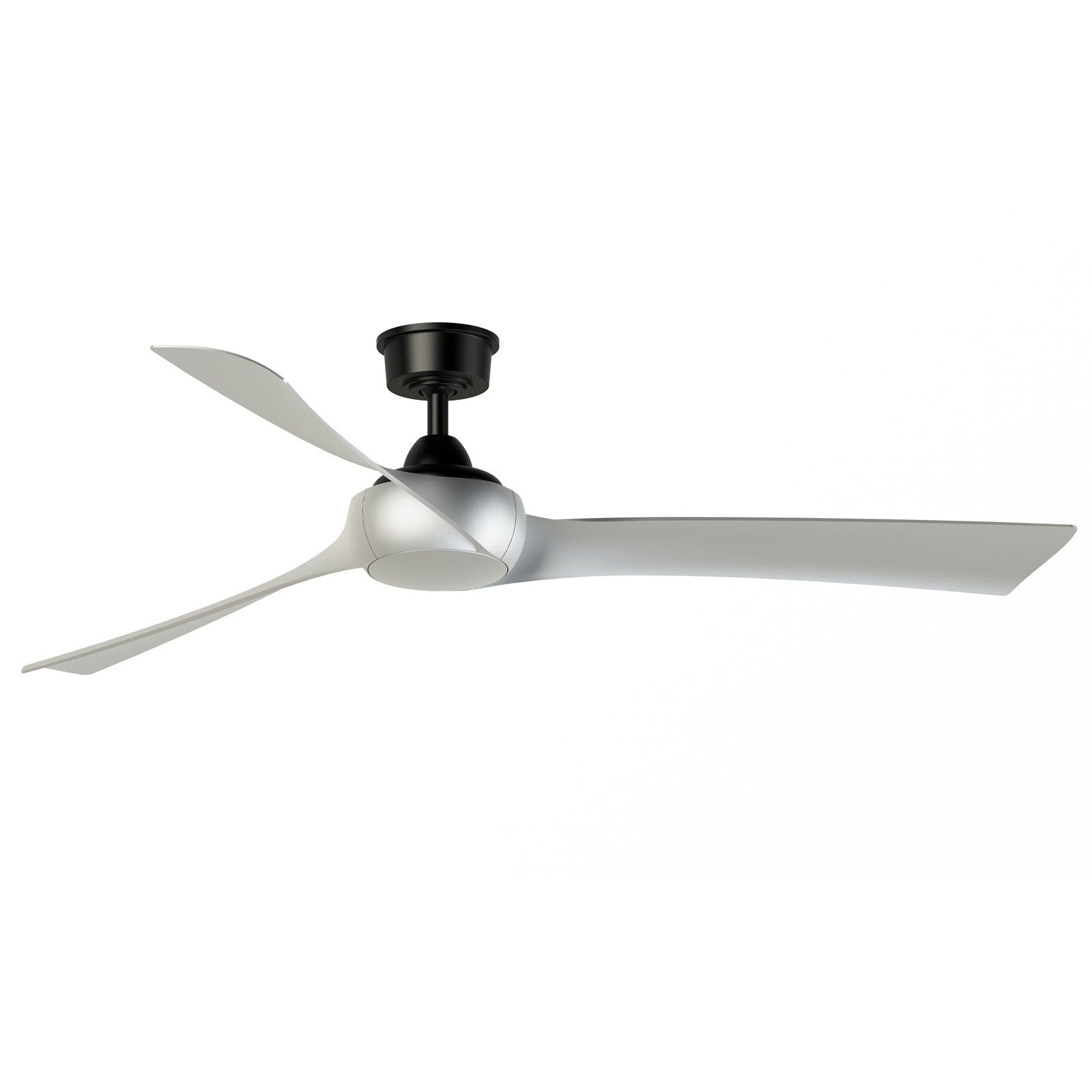 Fanimation Wrap Custom 64in Ceiling Fan | Contemporary Black and Brushed Nickel Composite Blades | Covered Patio & Living Room | Model FPD8531BL-64BN