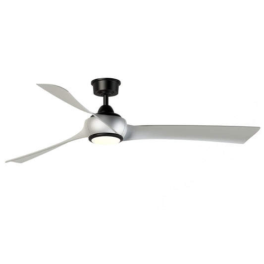 Fanimation Wrap Custom 64in 3-Light Ceiling Fan | Contemporary Black and Brushed Nickel Composite Blades | Covered Patio | Model FPD8531BL-64BN-LK