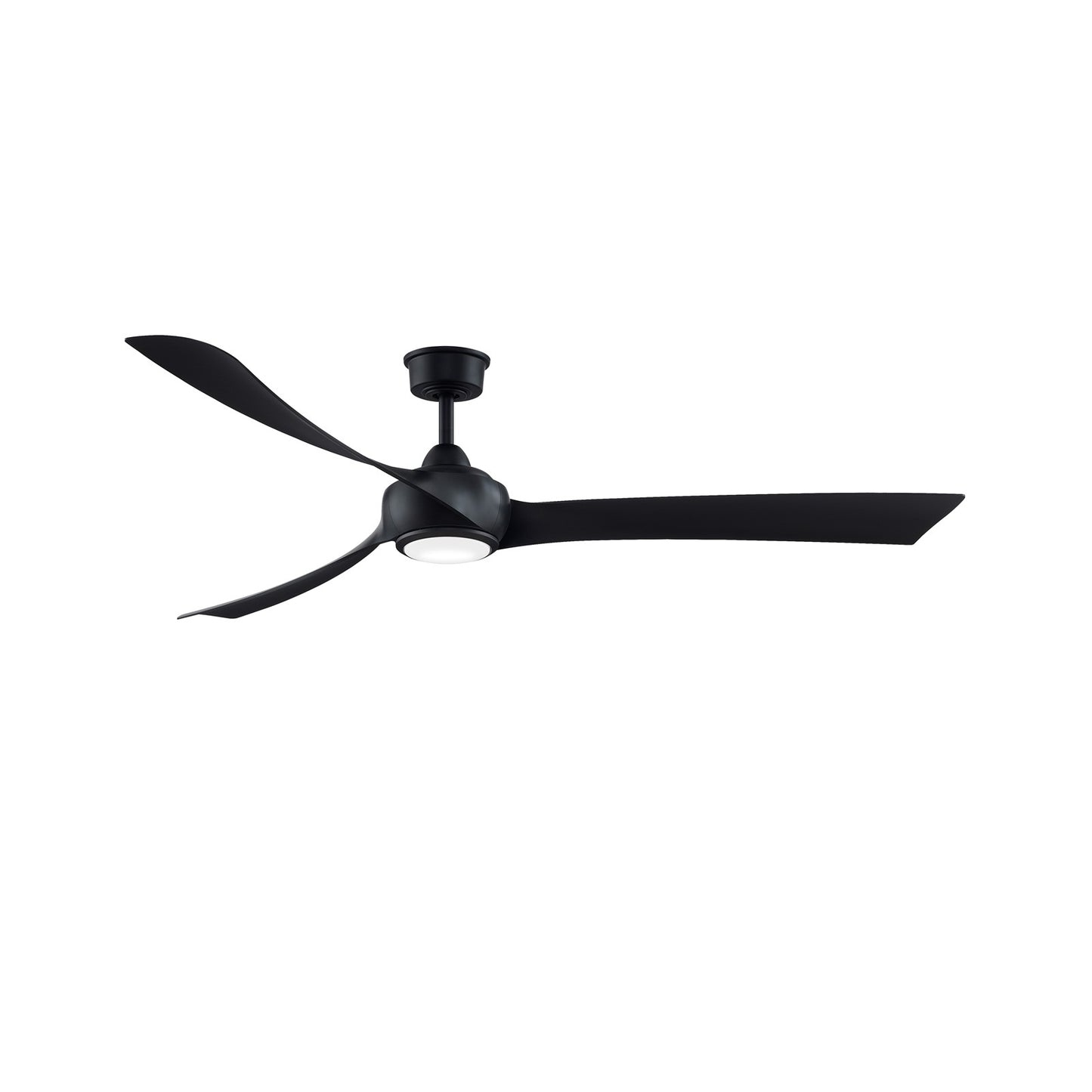 Fanimation Wrap Custom 72in 1-Light Ceiling Fan | Black and Opal Frosted Glass | Covered Patio & Living Room | Model FPD8531BL-72BL-LK