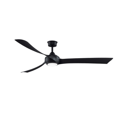 Fanimation Wrap Custom 72in 1-Light Ceiling Fan | Black and Opal Frosted Glass | Covered Patio & Living Room | Model FPD8531BL-72BL-LK