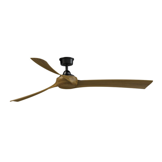 Fanimation Wrap Custom 72in Ceiling Fan | Black and Koa Blades | Covered Patio & Living Room | 72 x 72 x 15.96 in | Model FPD8531BL-72K