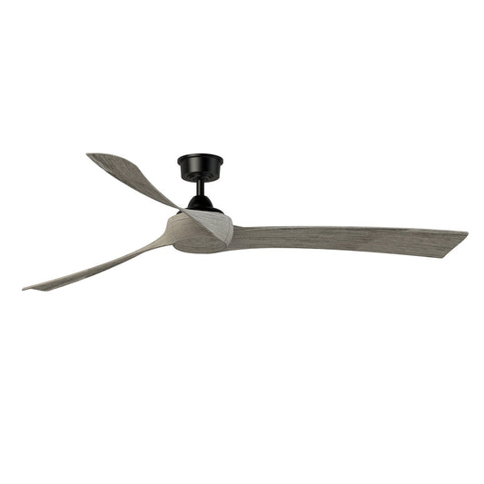 Fanimation Wrap Custom 72in Smart Ceiling Fan | Black and Weathered Wood Composite Blades | Covered Patio & Living Room | Model FPD8531BL-72WE