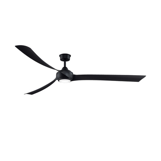 Fanimation Wrap Custom 84in 1-Light Ceiling Fan | Contemporary Black and Black Composite | Covered Patio & Living Room | Model FPD8531BL-84BL-LK