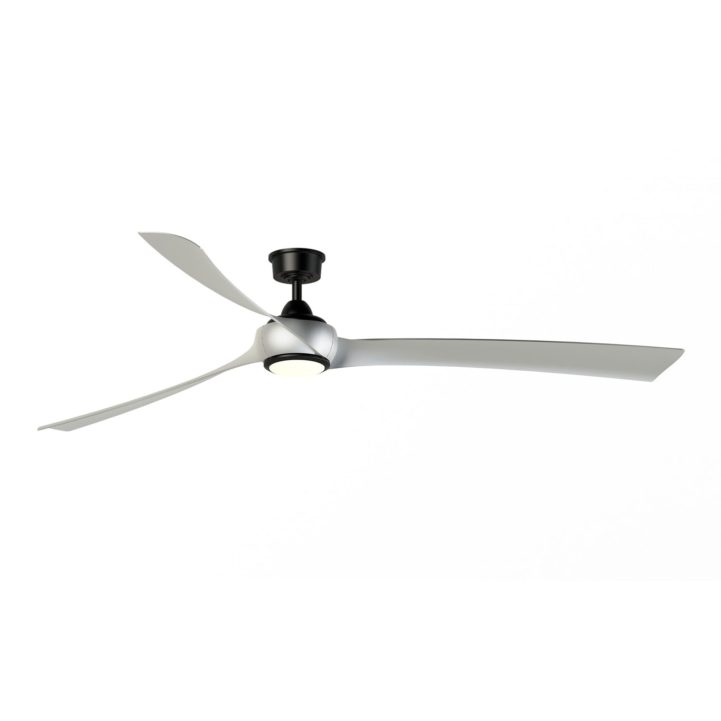 Fanimation Wrap Custom 84in 3-Light Ceiling Fan | Contemporary Black and Brushed Nickel Composite Blades | Covered Patio | Model FPD8531BL-84BN-LK