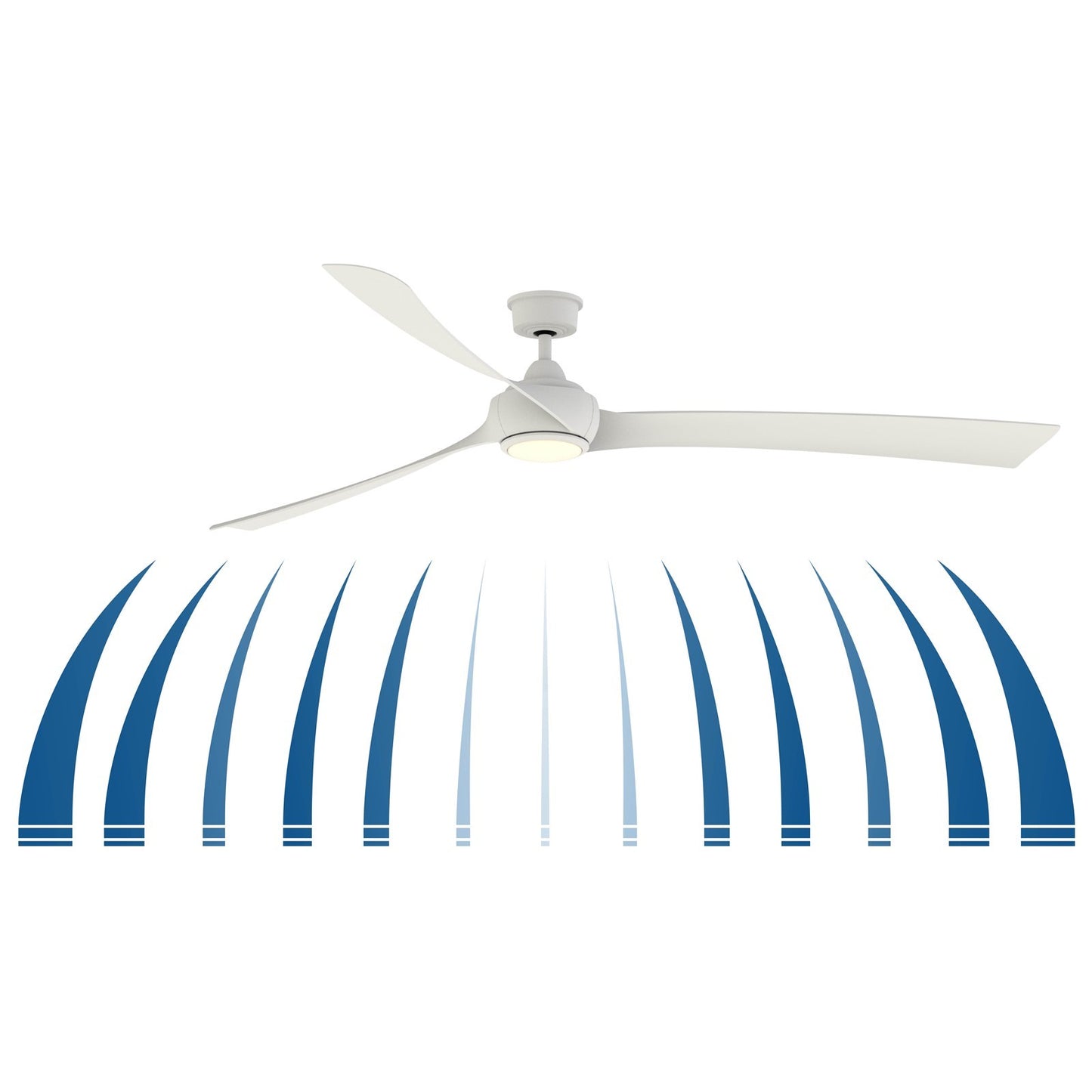 Fanimation Wrap Custom 84in 3-Light Ceiling Fan | Contemporary Black and Brushed Nickel Composite Blades | Covered Patio | Model FPD8531BL-84BN-LK
