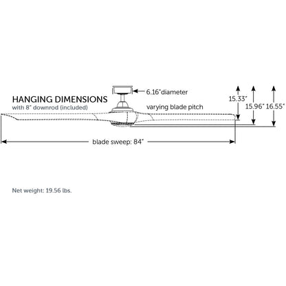 Fanimation Wrap Custom 84in 3-Light Ceiling Fan | Contemporary Black and Brushed Nickel Composite Blades | Covered Patio | Model FPD8531BL-84BN-LK