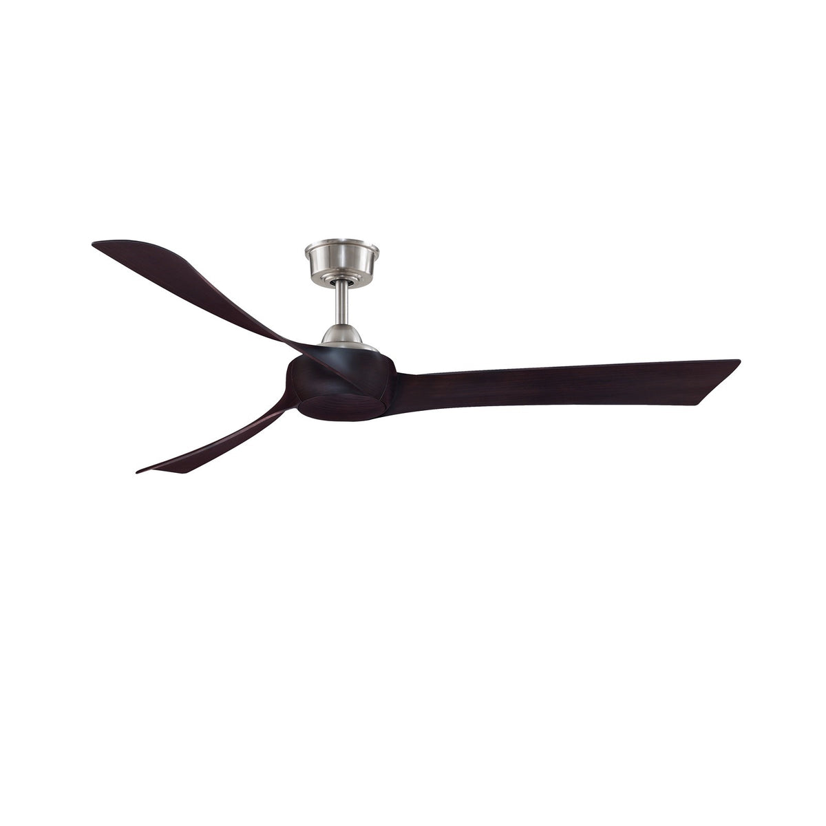 Fanimation Wrap Custom 64in Ceiling Fan | Brushed Nickel and Dark Walnut Composite | Covered Patio & Sunroom | Model FPD8531BN-64DWA