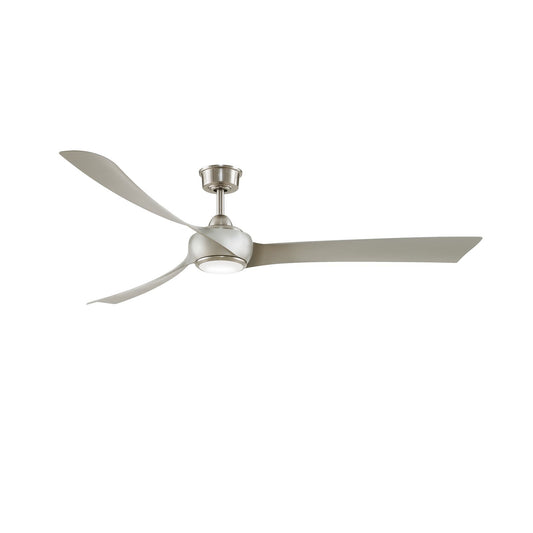 Fanimation Wrap Custom 72in 1-Light Ceiling Fan | Brushed Nickel and Brushed Nickel Composite Blades | Covered Patio | Model FPD8531BN-72BN-LK