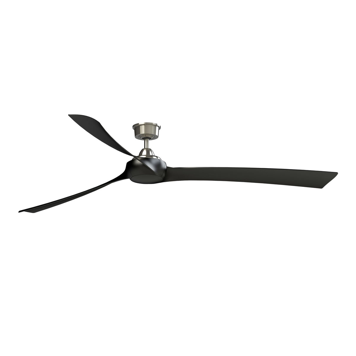 Fanimation Wrap Custom 84in 3-Blade Smart Ceiling Fan | Modern Brushed Nickel and Black Composite | Covered Patio & Living | Model FPD8531BN-84BL