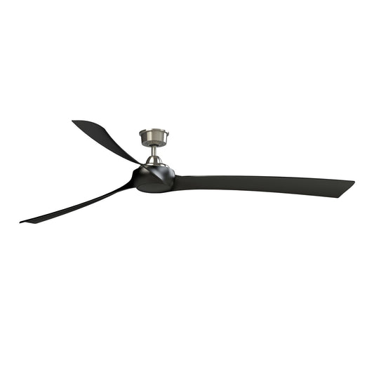 Fanimation Wrap Custom 84in 3-Blade Smart Ceiling Fan | Modern Brushed Nickel and Black Composite | Covered Patio & Living | Model FPD8531BN-84BL