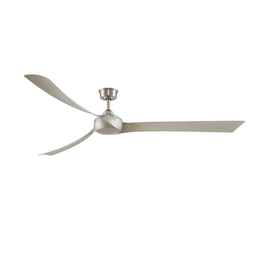 Fanimation Wrap Custom 84in 3-Blade Smart Ceiling Fan | Modern Brushed Nickel and Brushed Nickel Composite | Covered Patio | Model FPD8531BN-84BN