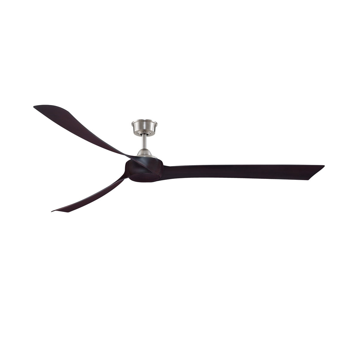 Fanimation Wrap Custom 84in 3-Blade DC Ceiling Fan | Brushed Nickel and Dark Walnut Composite | Covered Patio & Living Room | Model FPD8531BN-84DWA