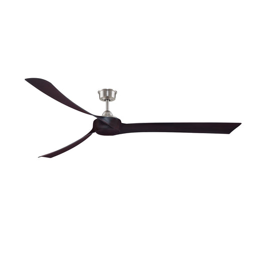 Fanimation Wrap Custom 84in 3-Blade DC Ceiling Fan | Brushed Nickel and Dark Walnut Composite | Covered Patio & Living Room | Model FPD8531BN-84DWA