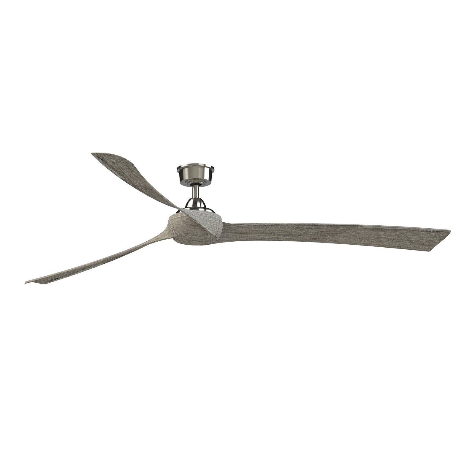 Fanimation Wrap Custom 84in 3-Blade Ceiling Fan | Brushed Nickel and Weathered Wood Composite | Covered Patio & Large Rooms | Model FPD8531BN-84WE