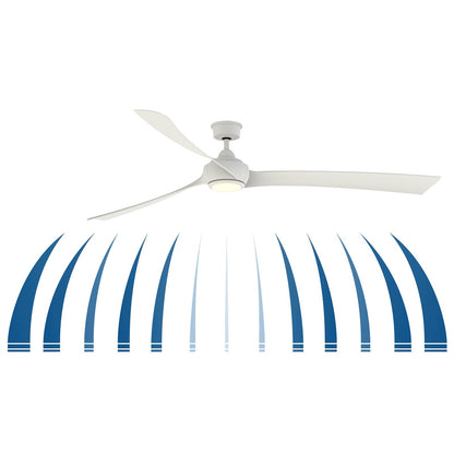 Fanimation Wrap Custom 84in 3-Blade Ceiling Fan | Brushed Nickel and Weathered Wood Composite | Covered Patio & Large Rooms | Model FPD8531BN-84WE